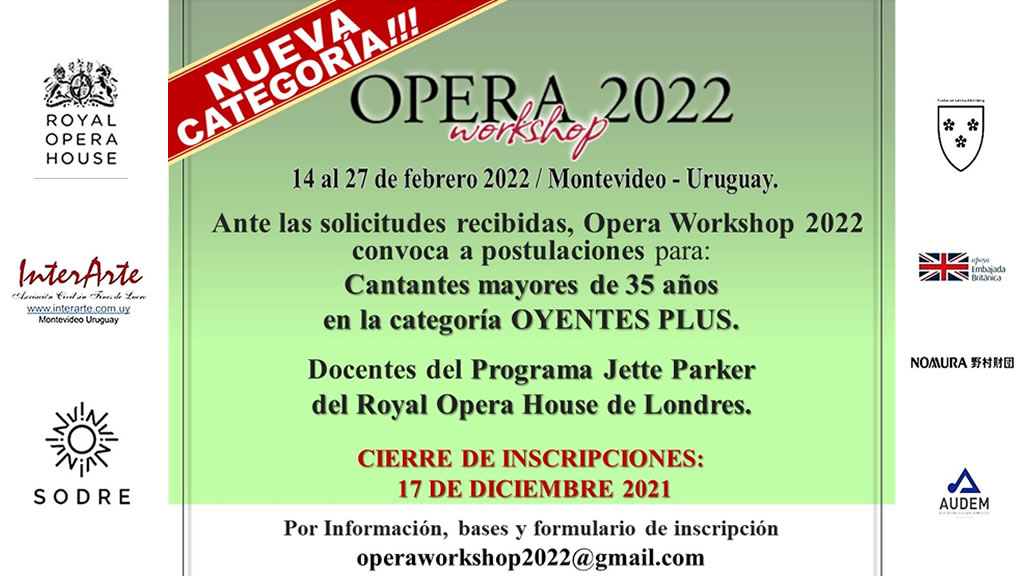Ópera Workshop 2022 (nueva categoría)