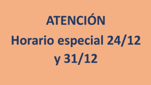 Horarios especiales
